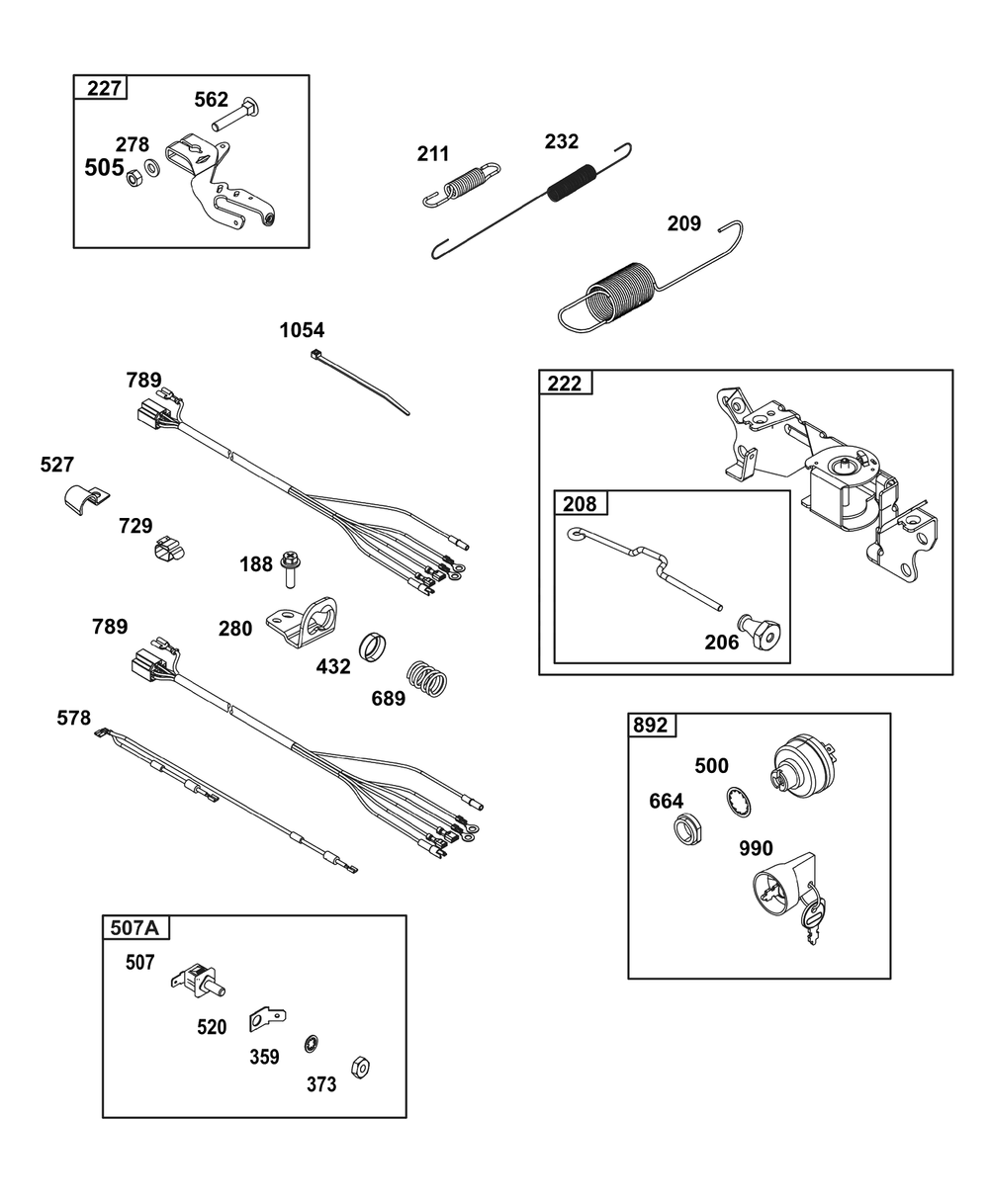 Controls Group Diagram and Parts List for 389447-0123-E1  Briggs and Stratton Engine